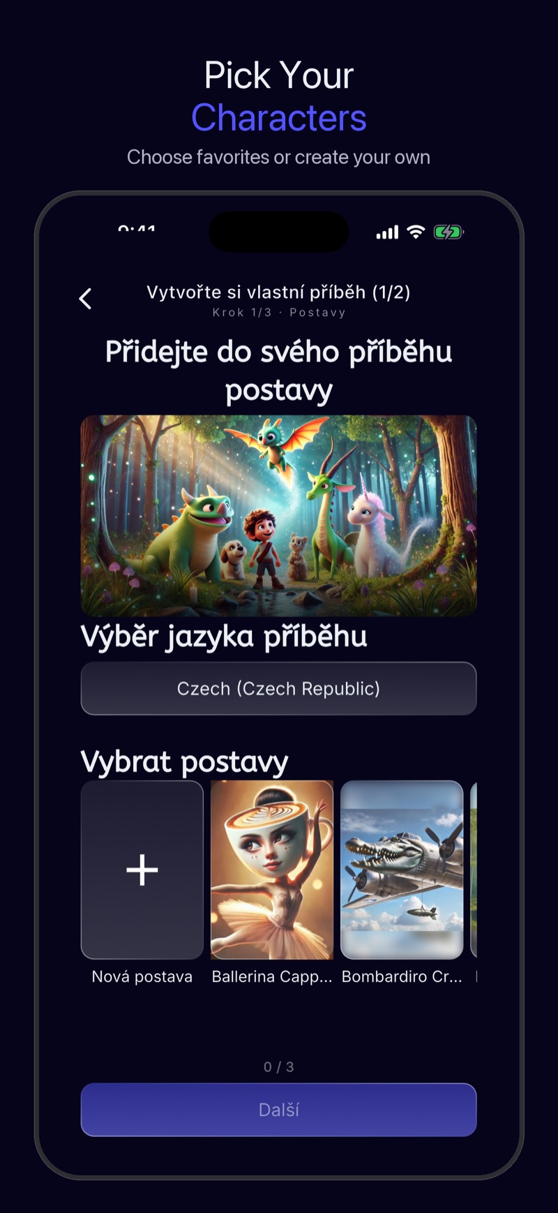 Luna — výběr postav