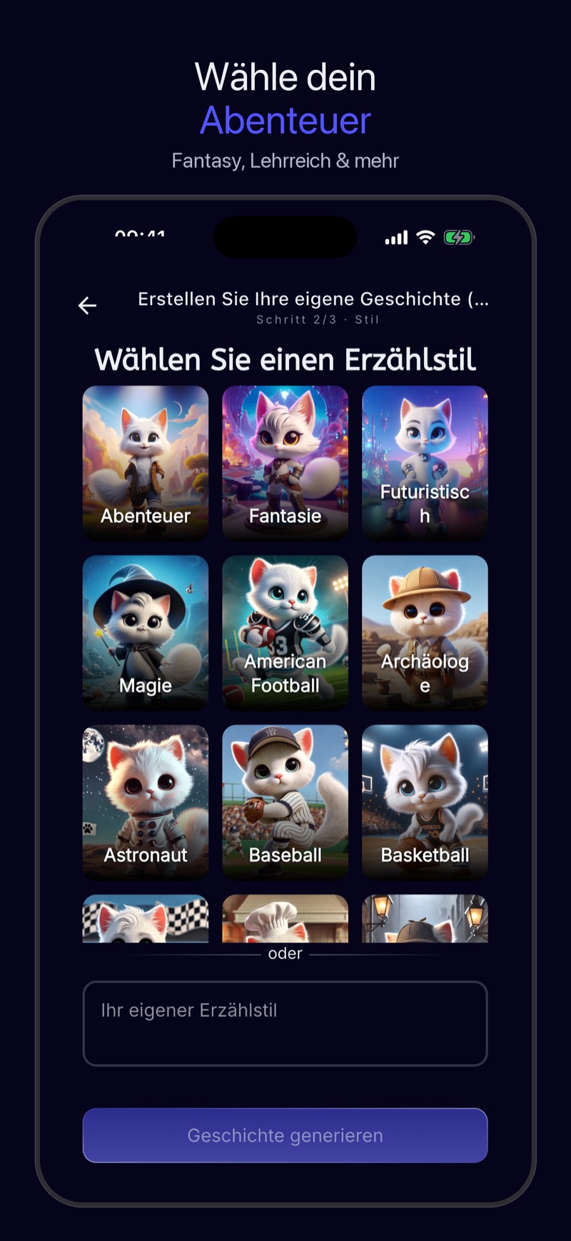 Luna Screenshot — Geschichte lesen
