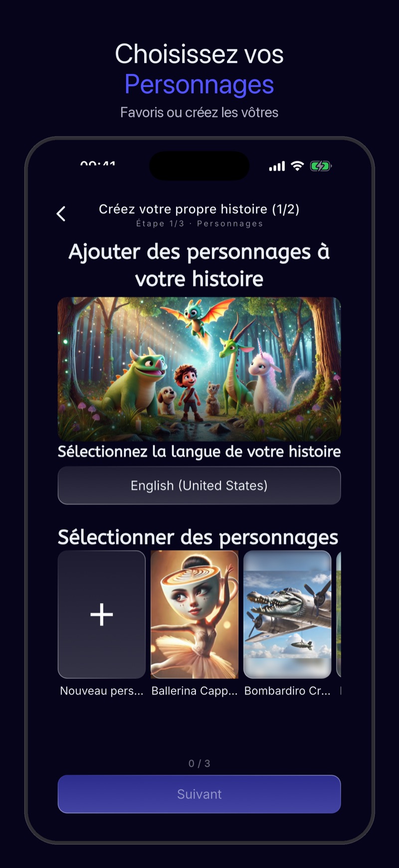 Capture de Luna — choix des personnages