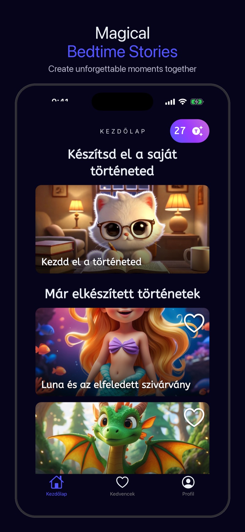 Luna — kezdőképernyő