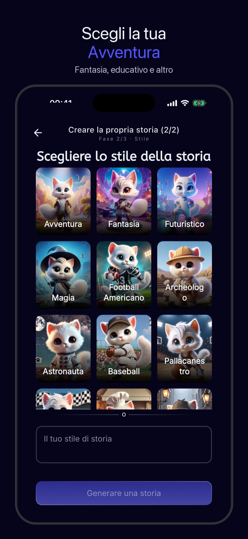 Screenshot Luna — lettura storia