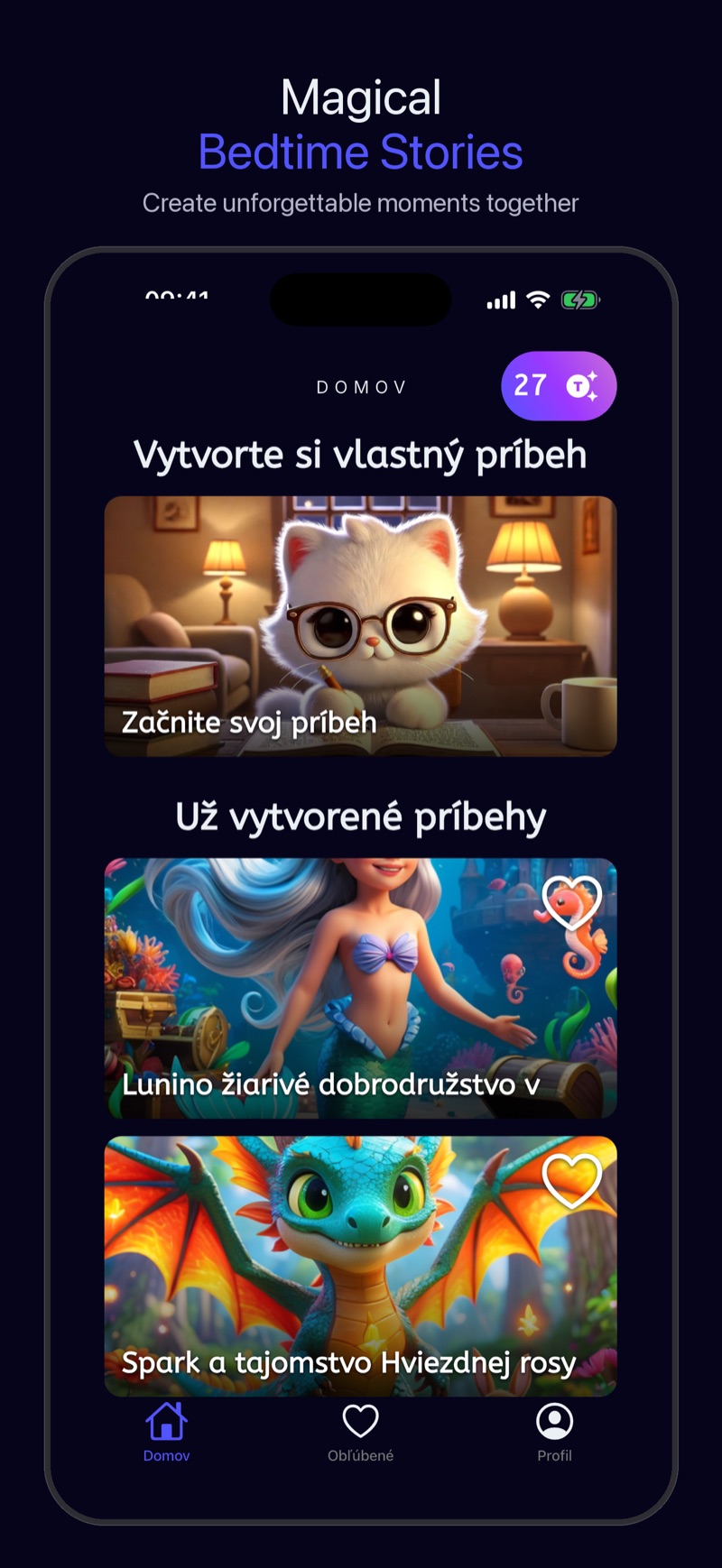 Luna — hlavná obrazovka