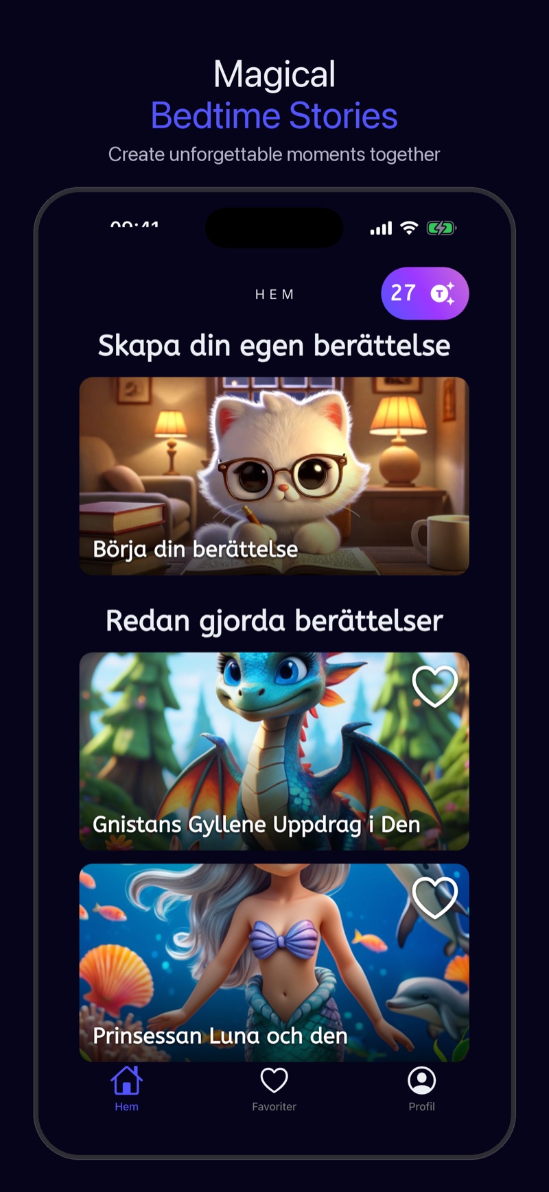 Luna-skärmbild — startskärm